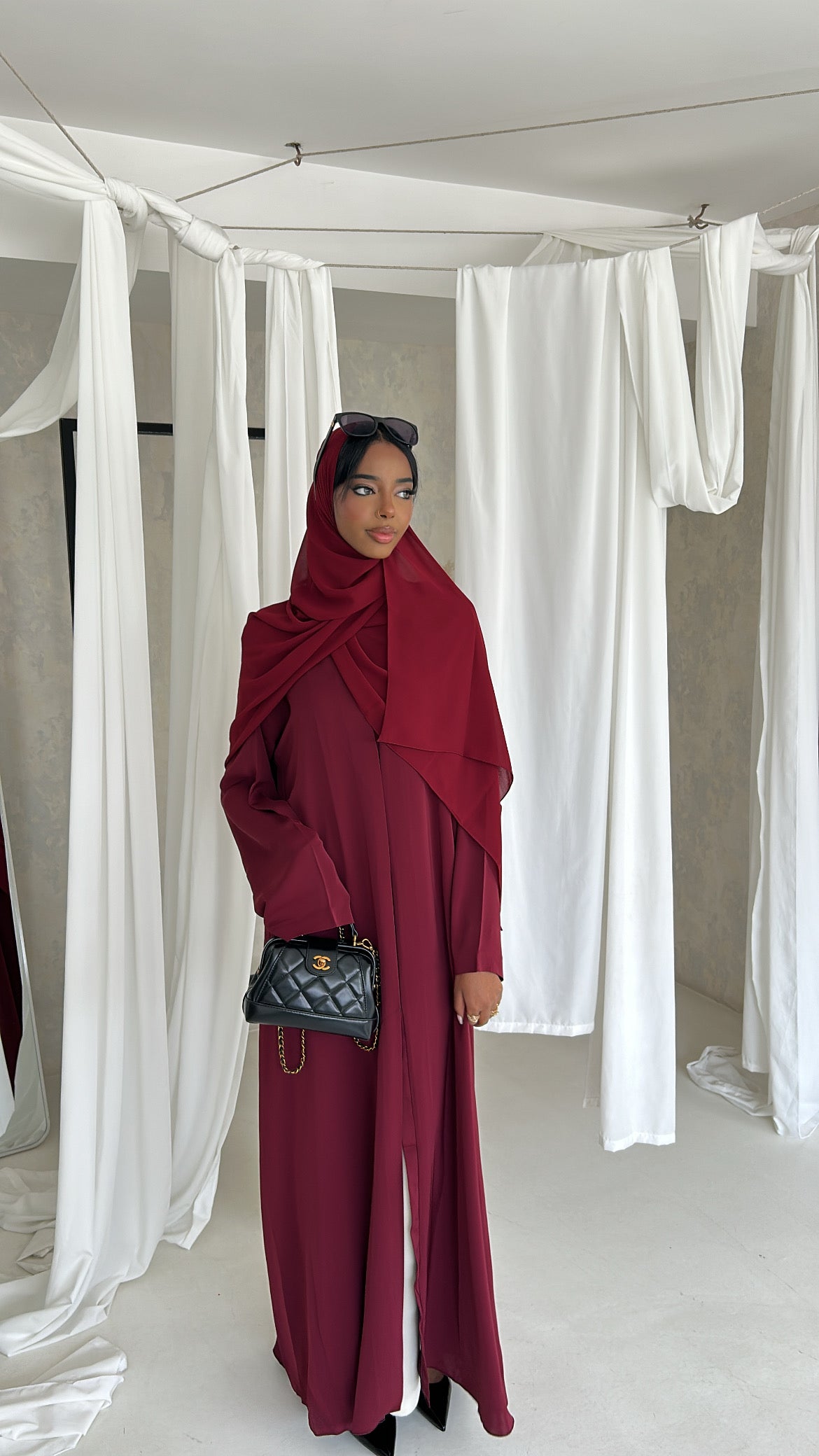 Essential abaya-Maroon