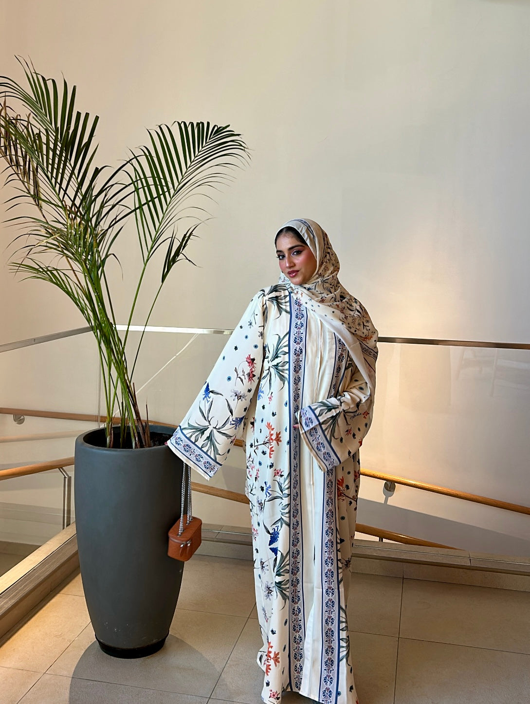 Botanical bloom abaya