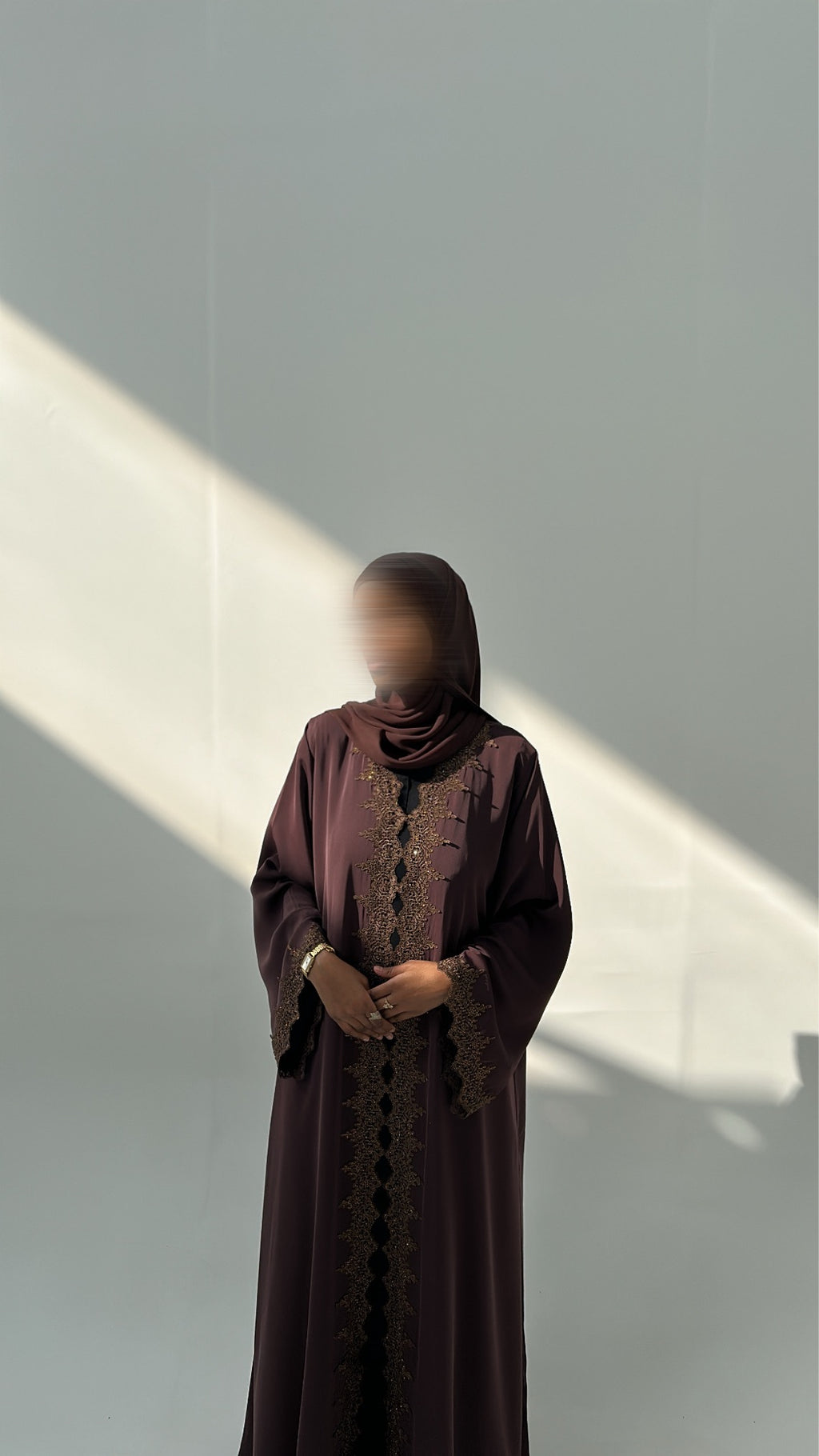 Brown lace abaya