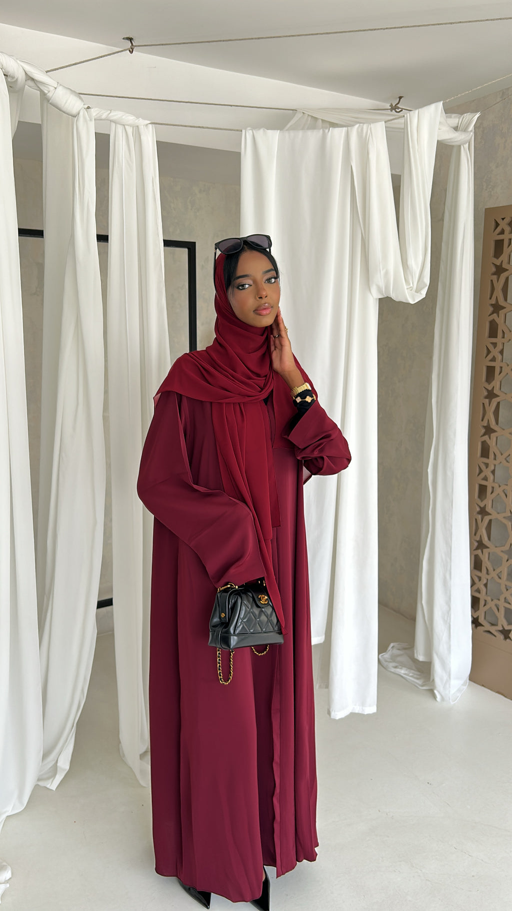 Essential abaya-Maroon