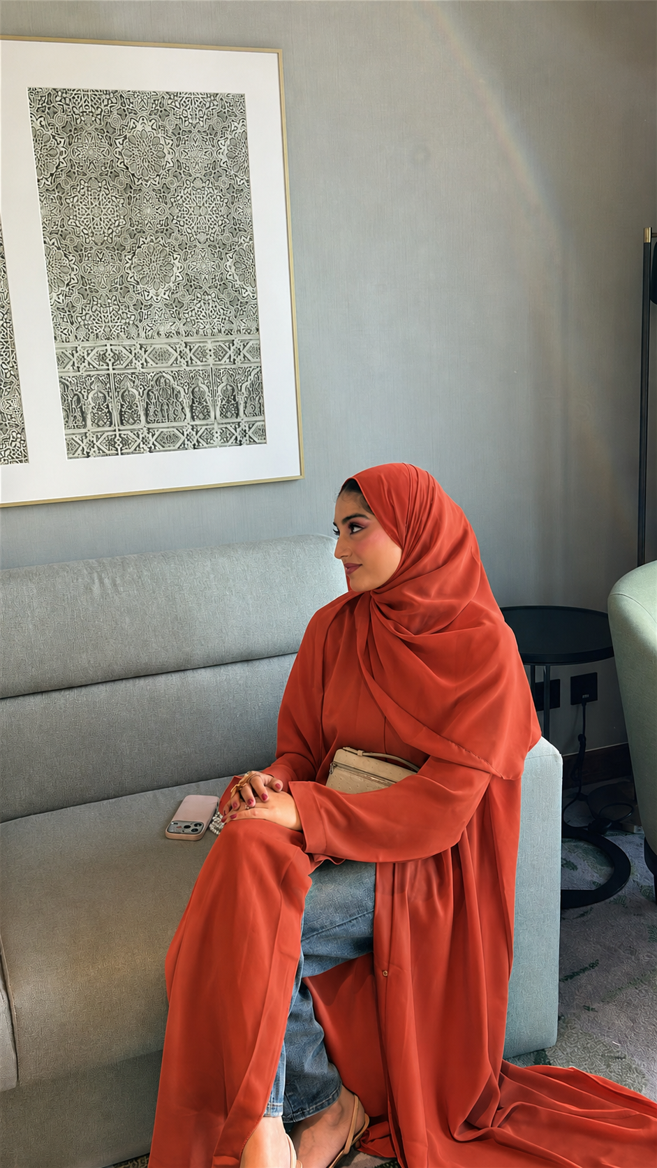 Essential abaya-burnt orange