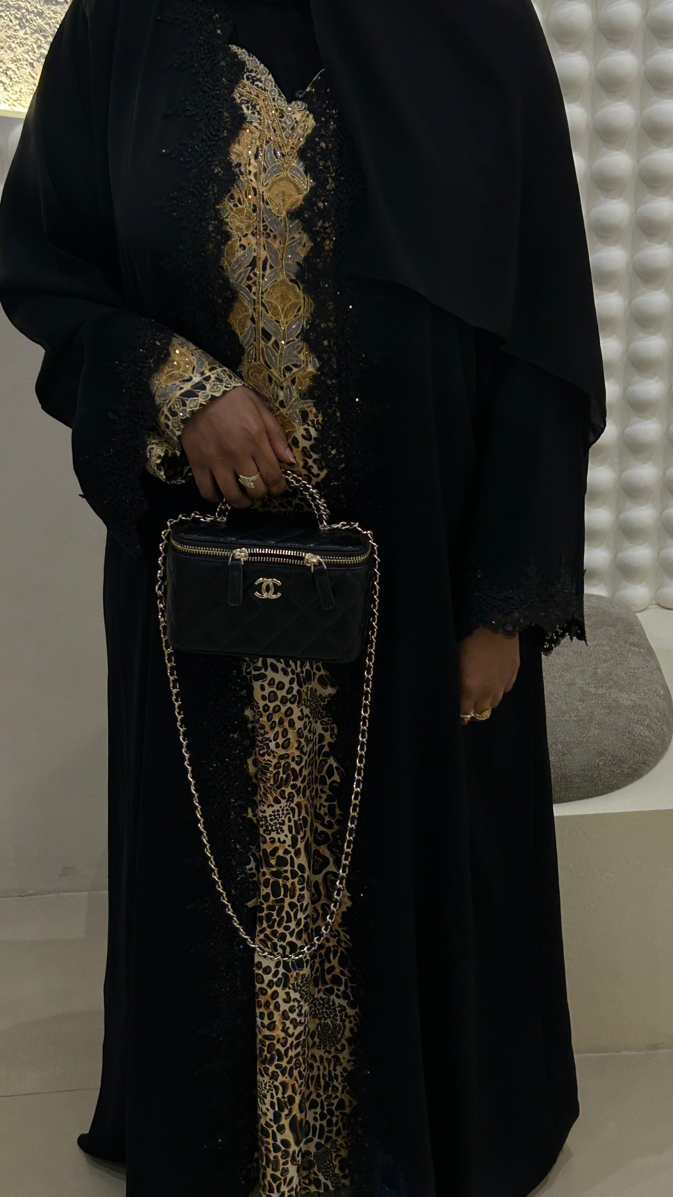 Black lace abaya