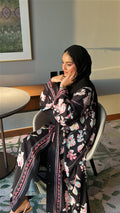 Midnight bloom abaya