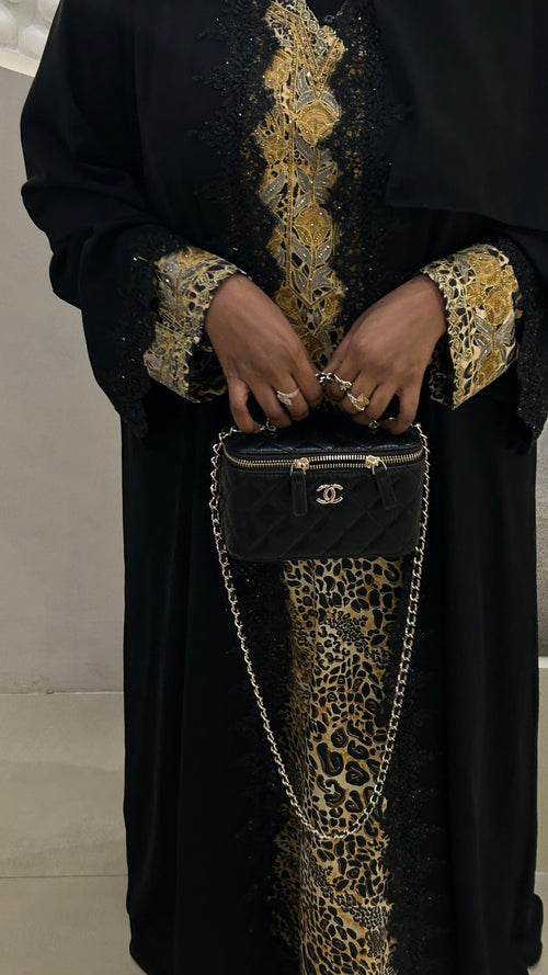 Black lace abaya