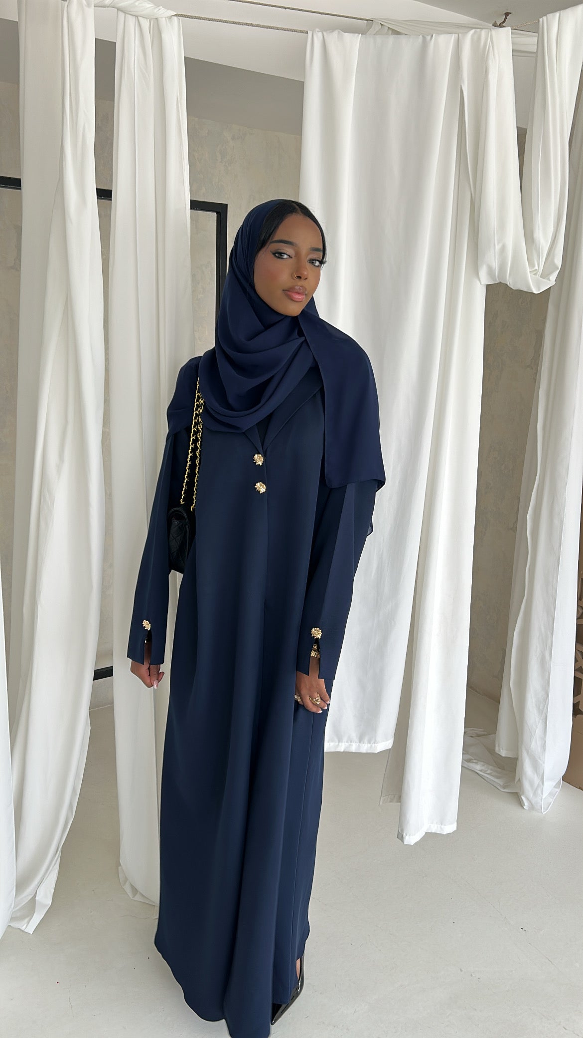 Blazer abaya- Navy blue