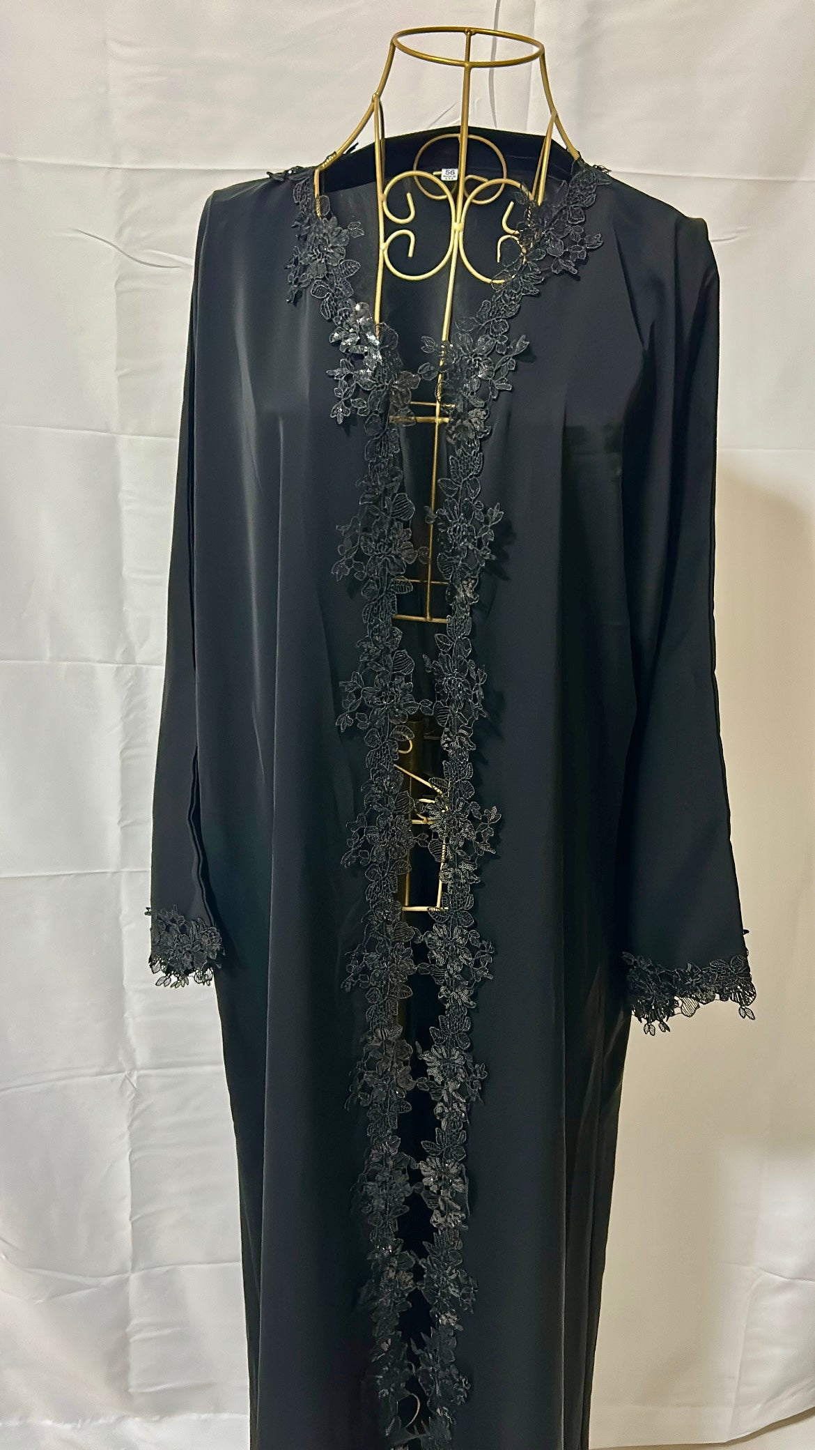 Amira black lace abaya