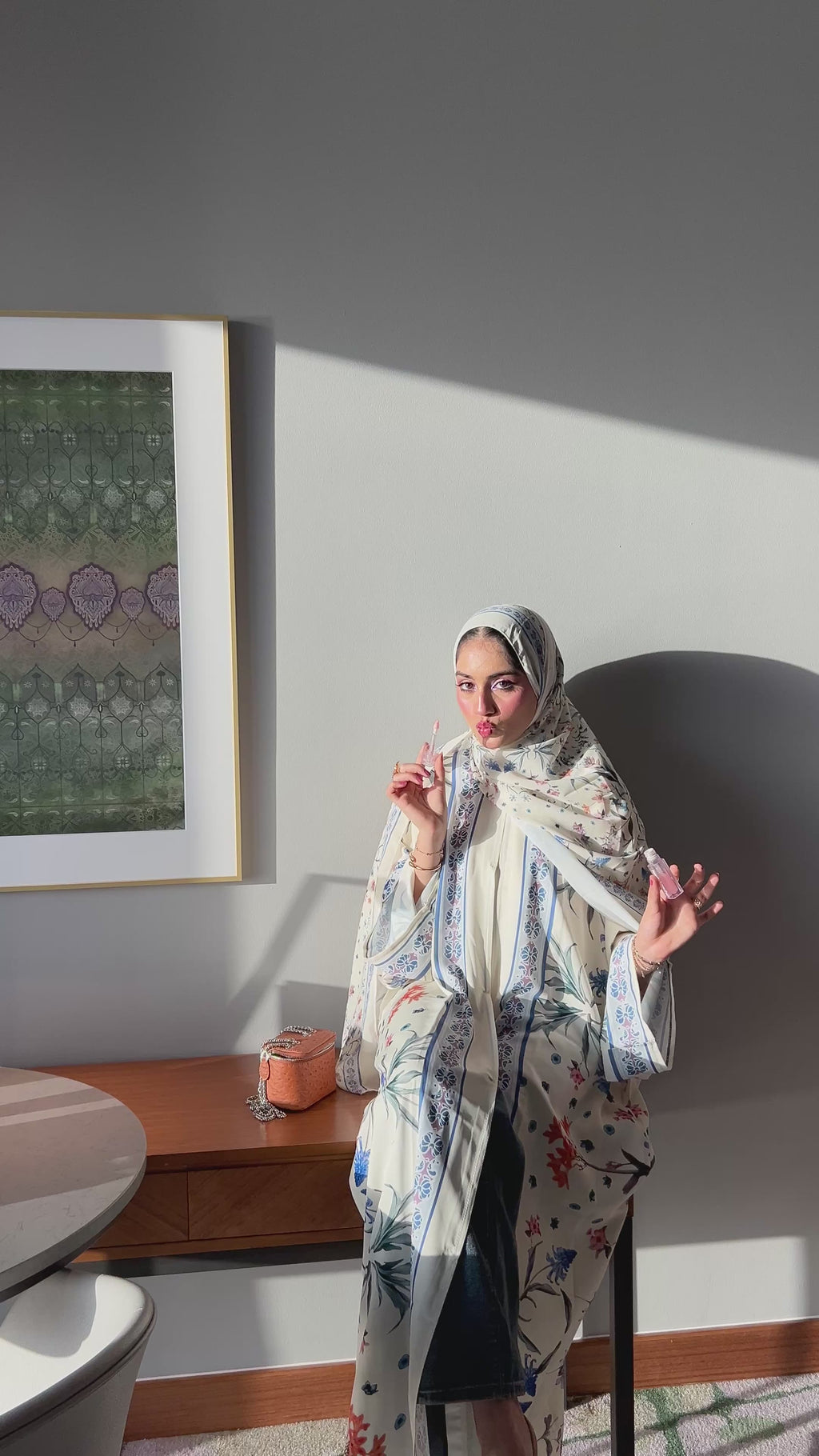 Botanical bloom abaya