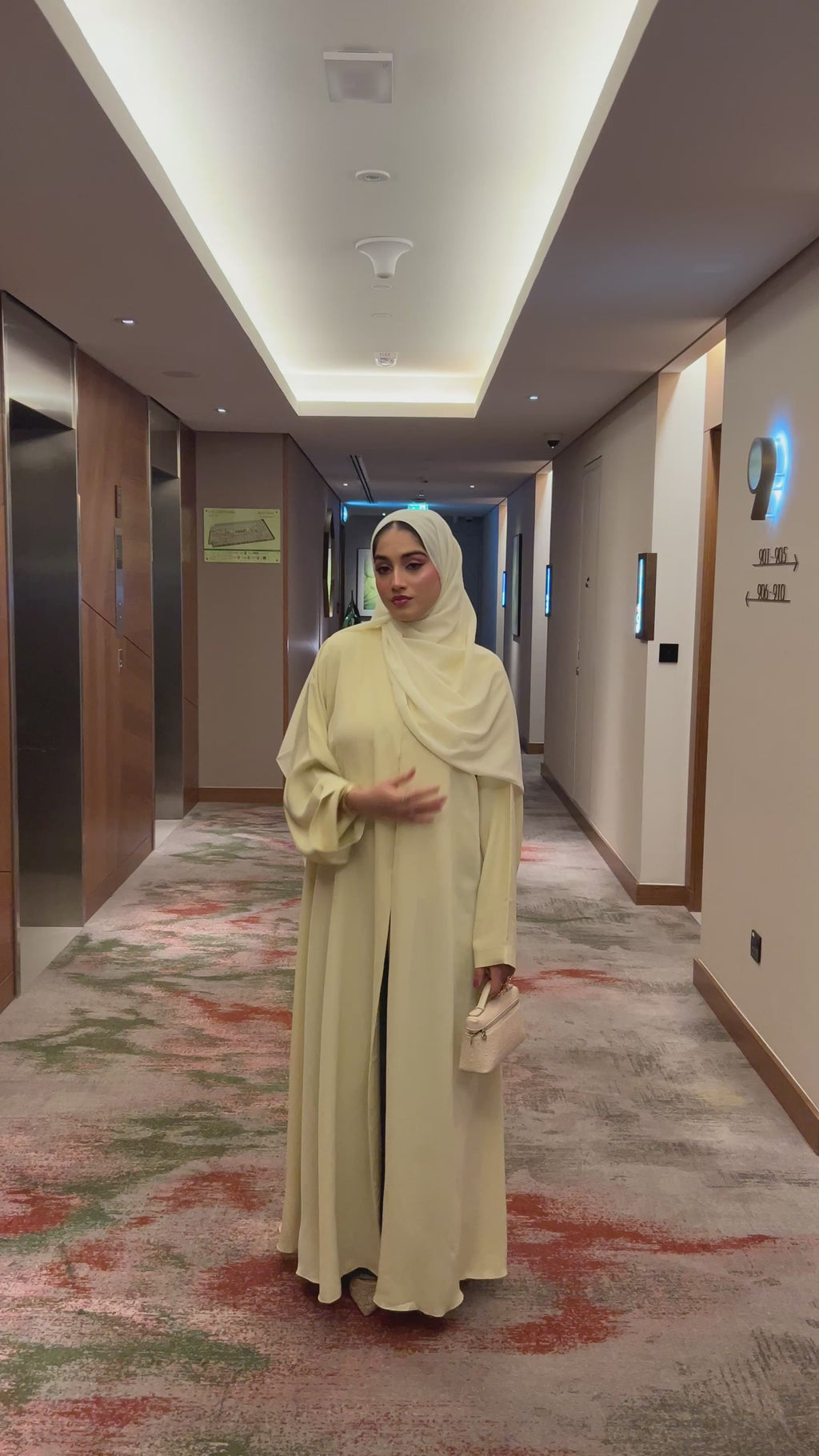 Butter yellow abaya