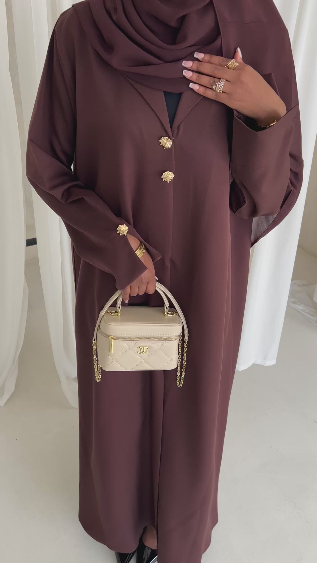 Blazer abaya- rich brown
